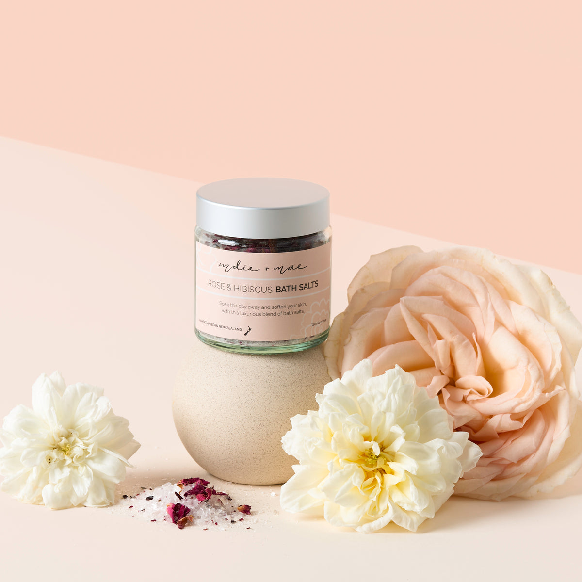 Bath Salts - Rose & Hibiscus | 120ml | Indie + Mae secondary