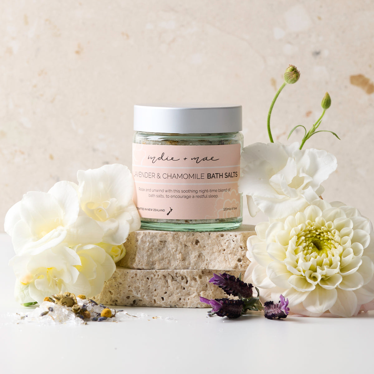 Bath Salts - Lavender & Chamomile | 120ml | Indie + Mae primary