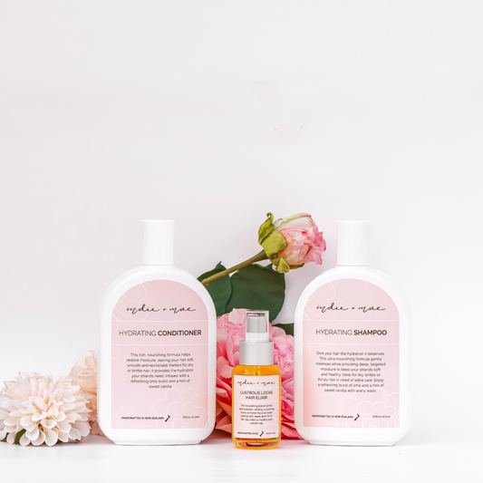 Indie + Mae - Hydrating Trio - Natural Shampoo, Conditioner and Hair Oil 